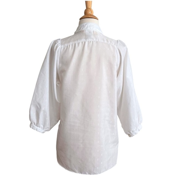 Vintage 70s YOU BABES Ivory Blouse – Puff Sleeve Pintuck Peasant Top Cottagecore - Picture 8 of 14